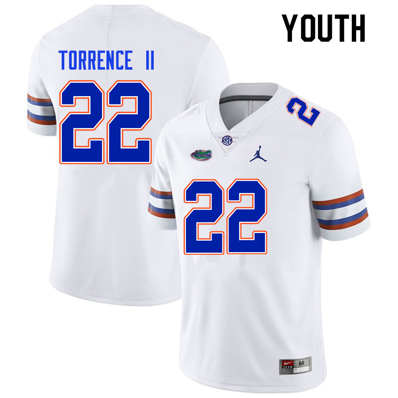Youth #22 Rashad Torrence II Florida Gators College Football Jerseys Sale-White